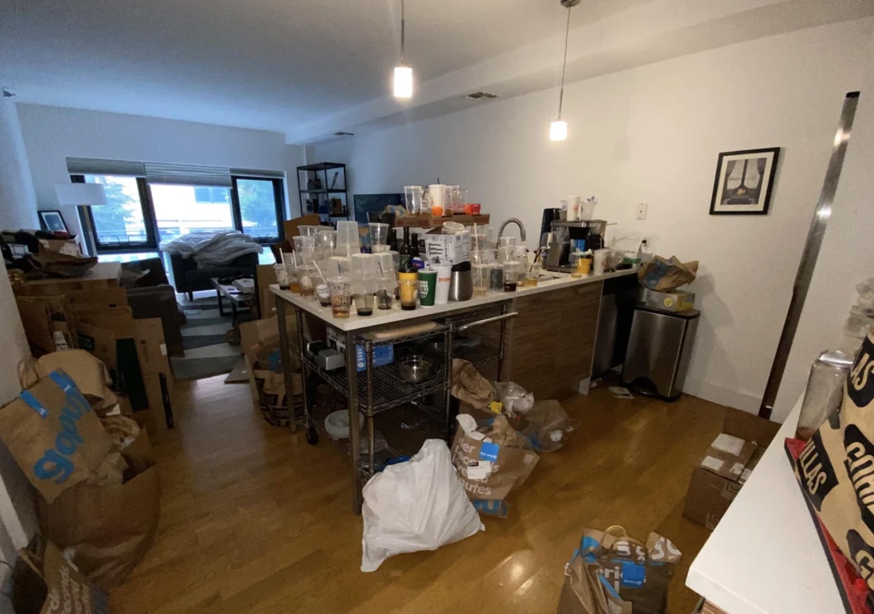 Kitchen before deep cleaning
